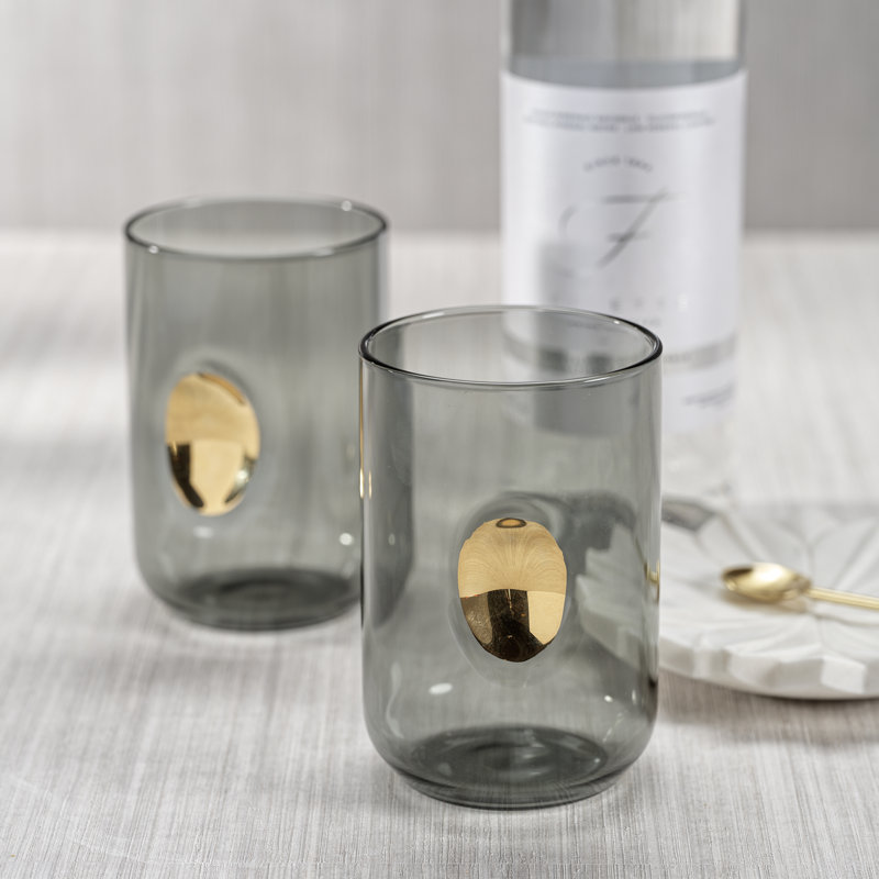 Eastpoint 16.3oz. Drinking Glass Set, Ash Gray
