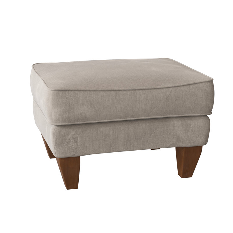 Artisan Upholstered Ottoman, Pecan, Tweetie 10 Beige Performance Velvet