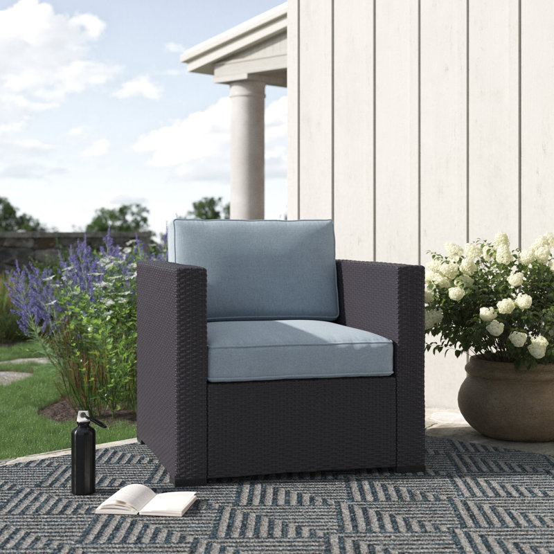 Chaise de patio avec coussins Arbedella, Brume