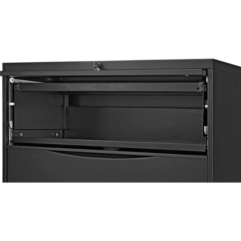 Black Steel 5-Drawer Lockable Lateral File Cabinet