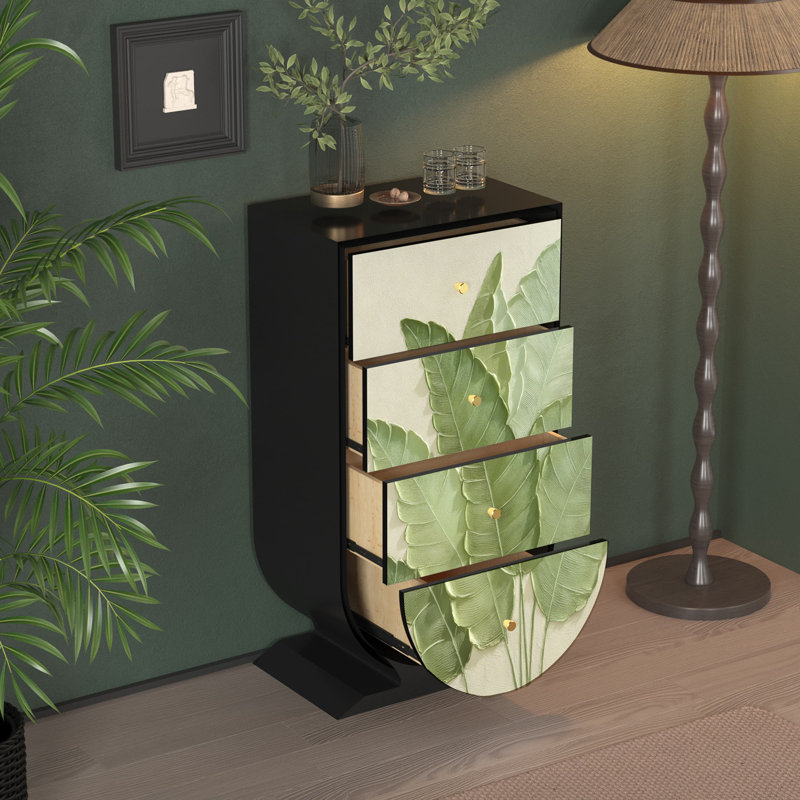 Commode d'appoint de rangement moderne à quatre tiroirs