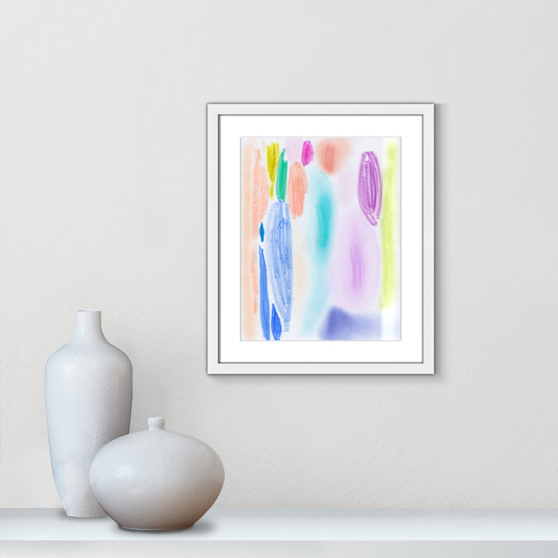 «Vivid Space II» par Bea Dina, Papier avec cadre unique blanc, Blanc, H 19 po x l 16 po x P 1,25 po