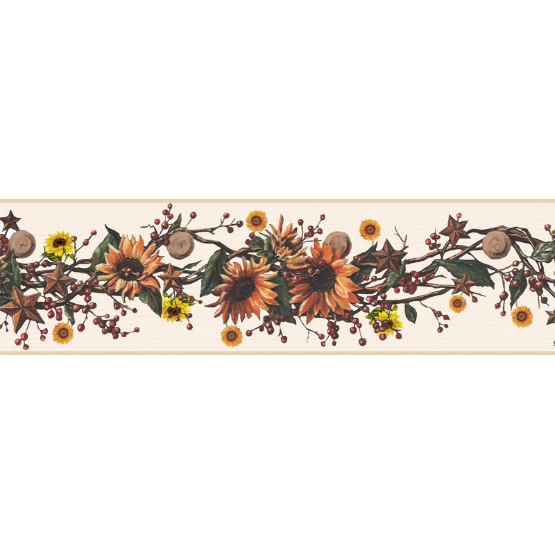 Bordure de papier peint à peindre L 15 pi x l 7 po Putra Flowers on Vines