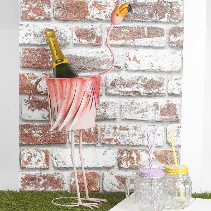 Caelynn Metal Flamingo Ice Bucket