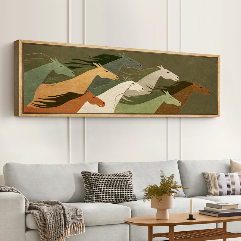 Reproduction d'art moderne sur toile encadrée, H 20 po x l 60 po, Naturel