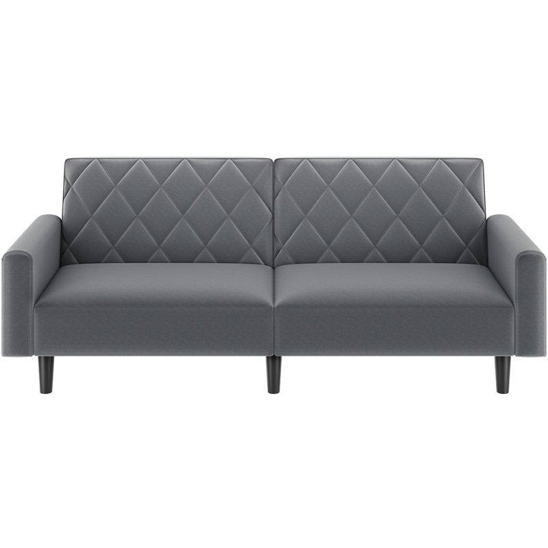 2-Seater Sofa Bed Aidden With Adjustable Backrest, Dark Grey