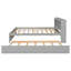 Lit simple avec lit gigogne et bibliothèque intégrée, lit de rangement compact pour les petites chambres, gris-117789625-117789626