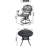 Outdoor 5 Dining : 4 Swivel Chairs & 35.43" Round Aluminum Table, Black Frame, Weather , Protected, Comfortable Seating, 350Lbs Seat Capacity, 160Lbs Table Effortless Installation All-Weather With-1336293753
