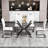 47.24" Rectangular Clear Tempered Glass Dining Table-390650266