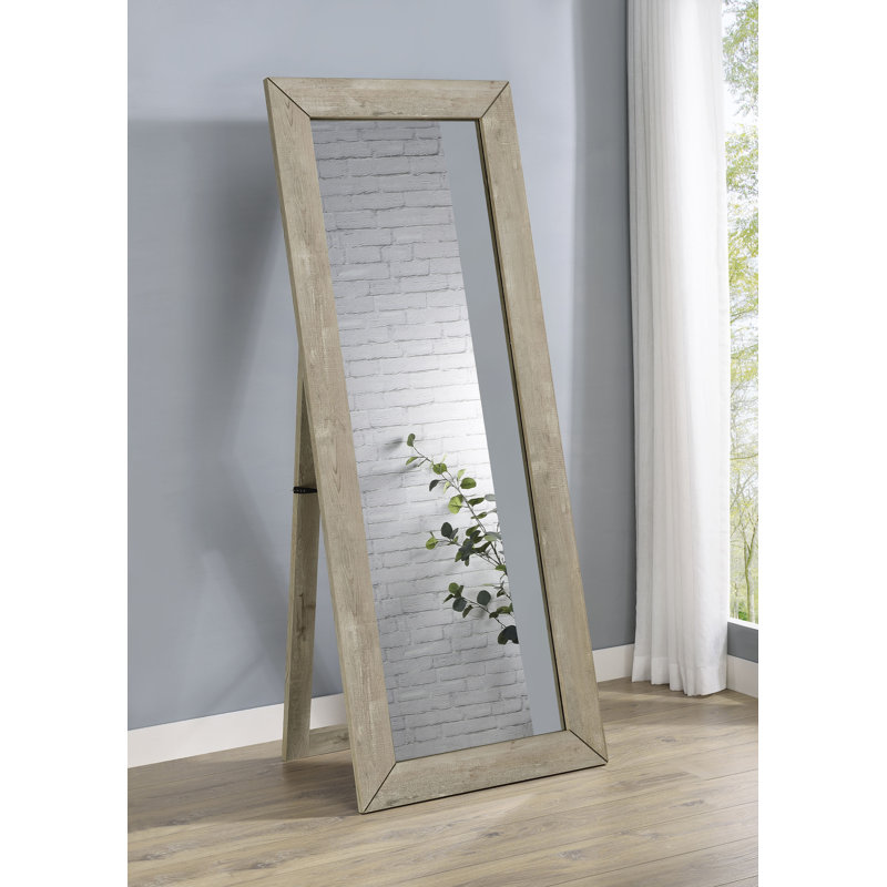 Cadence Tempered Glass Full Length Mirror, Gray