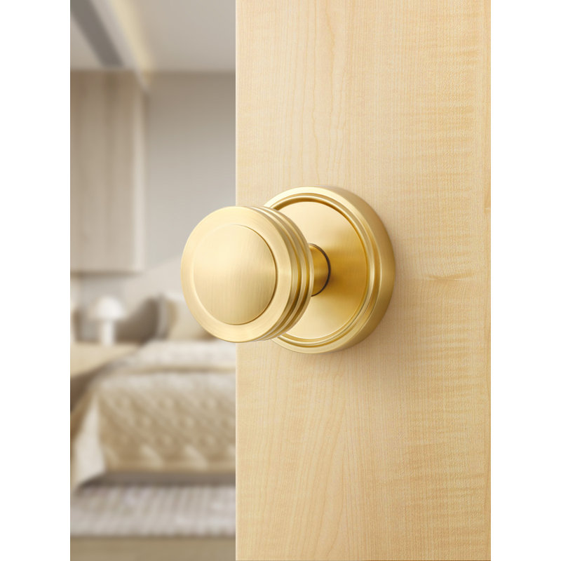 SORWDUERM Poignées de porte dorées Poignées de porte en laiton satiné Poignées de porte intérieures en or brossé pour chambre à coucher et salle de bain