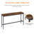 Long Bar Table Set with 3 PU Upholstered Bar Stools, Small Space Apartment Counter Height Kitchen Island Table-684295610