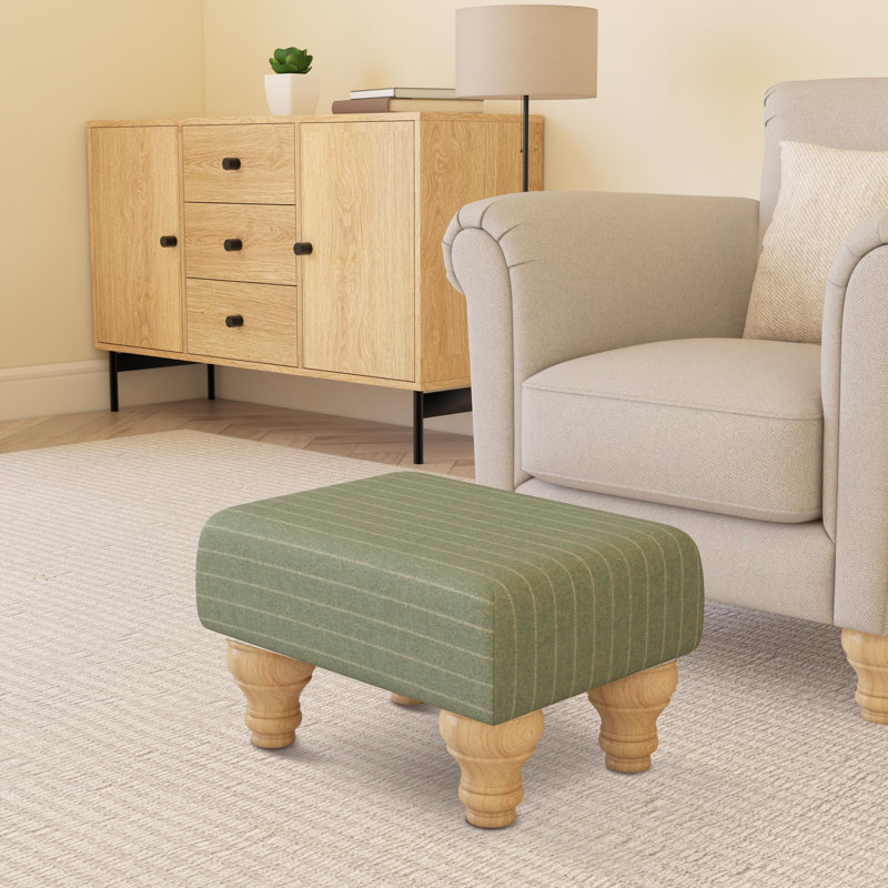 Autryville Wood Turned Leg - Pinstripe Wool, Seaglass Green, Natural