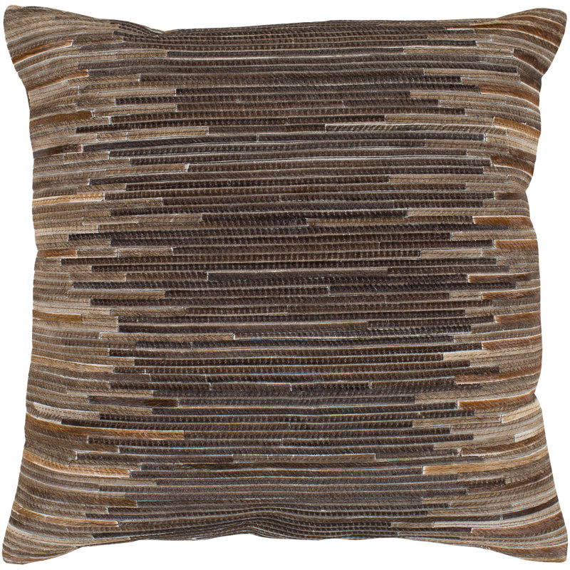 Zander Striped Reversible Throw Pillow, Brown, 20" H x 20" W x 5" D