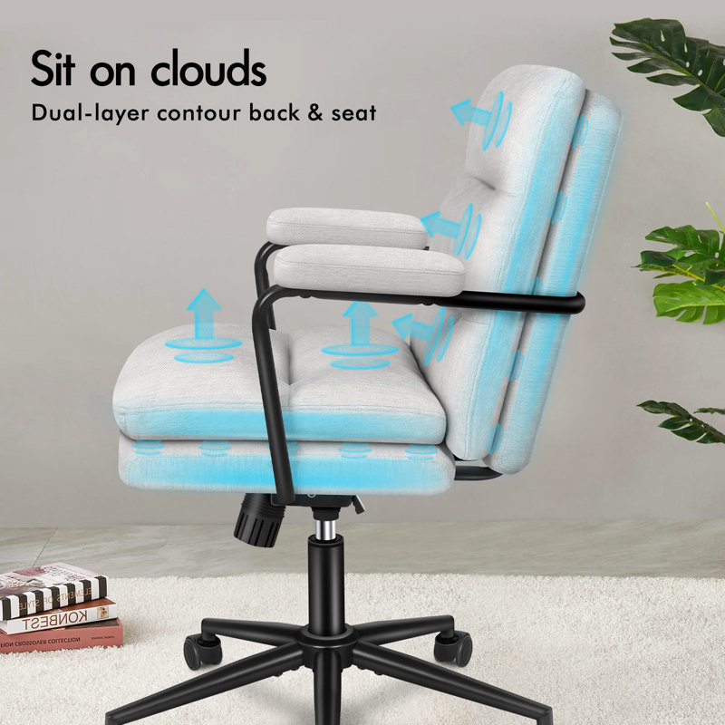 Office Chair, Grey, Chenille