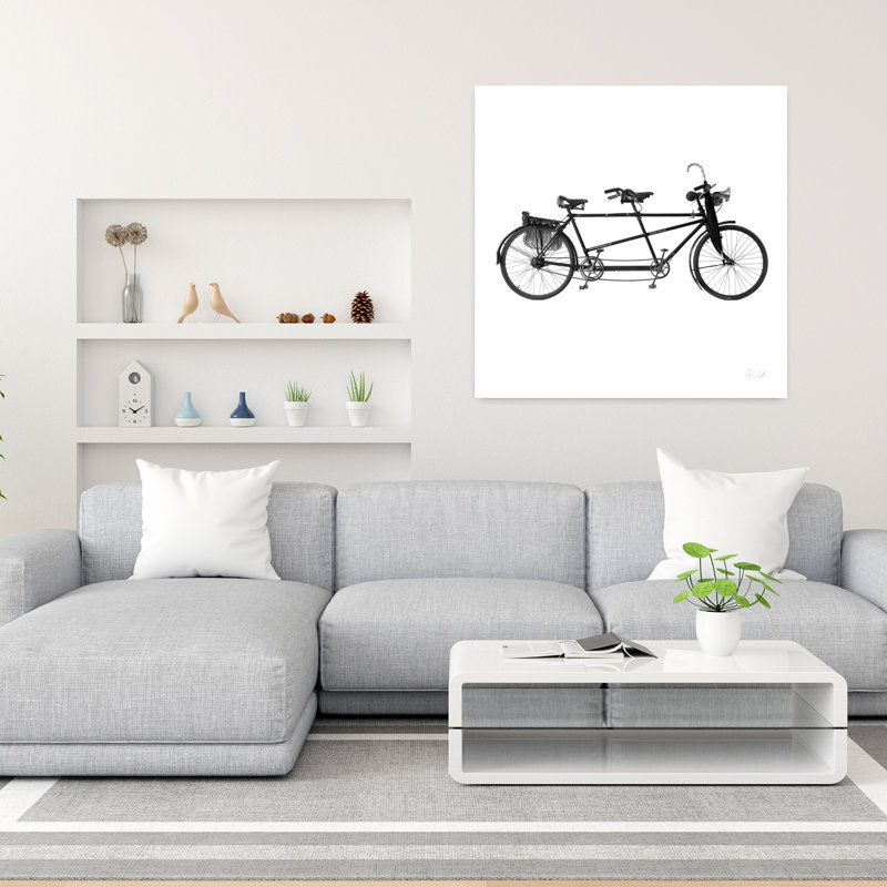 Vélo tandem rétro, art rétro, H 36 po x l 36 po