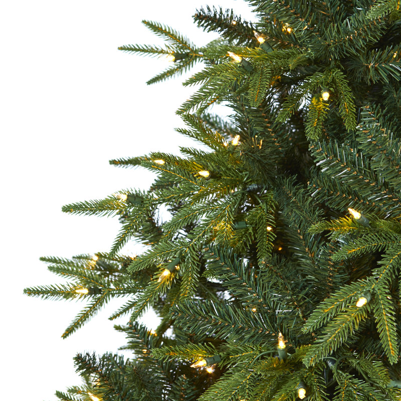Green Lighted Artificial Fir Christmas Tree, 7' H