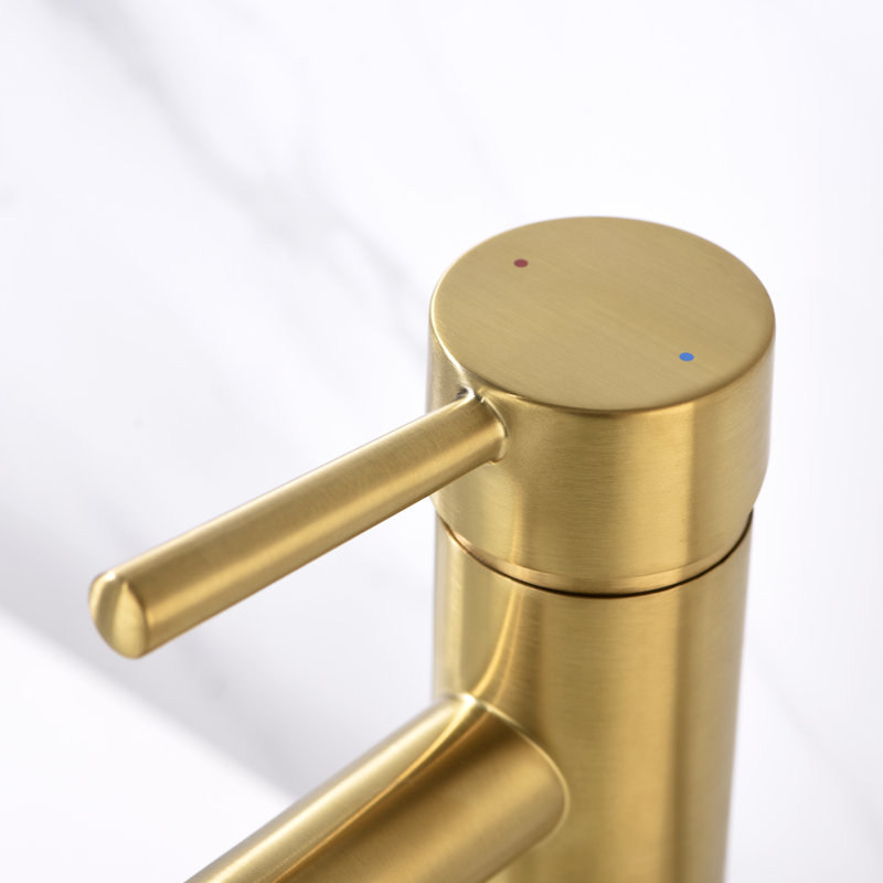 Robinet de salle de bain monotrou avec bonde Luxier, Or brossé