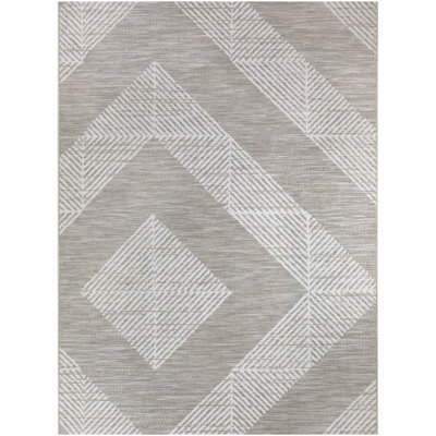 Keim Tan/Taupe Modern Diamond Indoor/Outdoor Area Rug