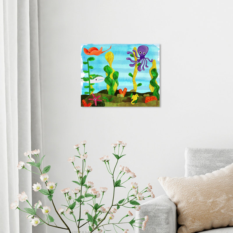 Art sur toile fond océan Estes, H 20 po x l 24 po x P 1,5 po