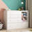 Mamie 5-Drawer White Baby Changing Table Dresser – Convertible Nursery Dresser