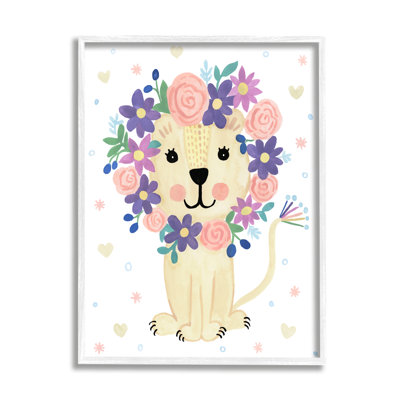 Motif de cœur de crinière de lion floral rose et excentrique par Heather Strianese - Peinture