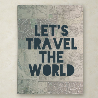 «Travel the World» par Leah Flores - reproduction d'art textuel sur toile