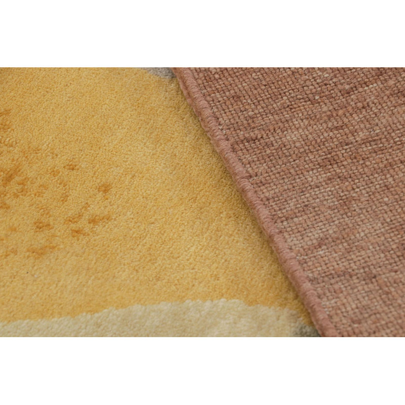 Hand Knotted Geometric Area Rug, Rectangle 8' x 10'