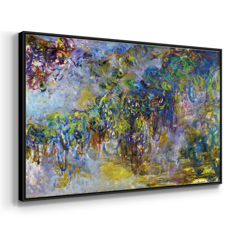 «Wisteria [2]», reproduction encadrée sur toile par Claude Monet, Noir, H 25 po x l 37 po x P 2 po