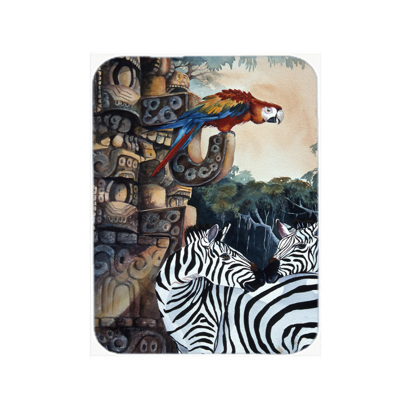 Planche à découper en verre s et perroquets caroline Zebra