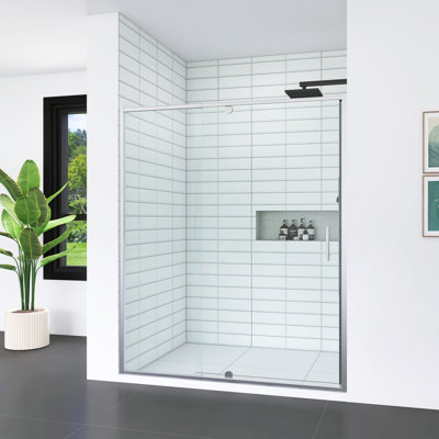 Pivot Frame Sliding Shower Door With Tempered Glass