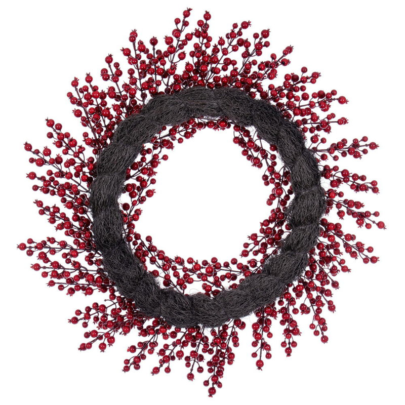 28" Red Crab Apple Mixed Berry Wreath.
