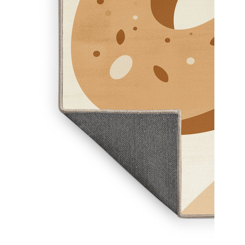 Tapis beige moelleux moelleux et moderne Acheson Bagel, 4 x 2