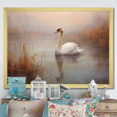 Swan in the Mist III - Swans Animal Canvas Prints