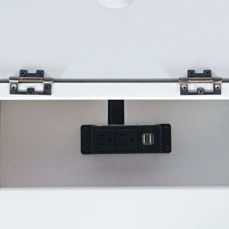 Table de bout Giavanni Modern Farmhouse, Blanc