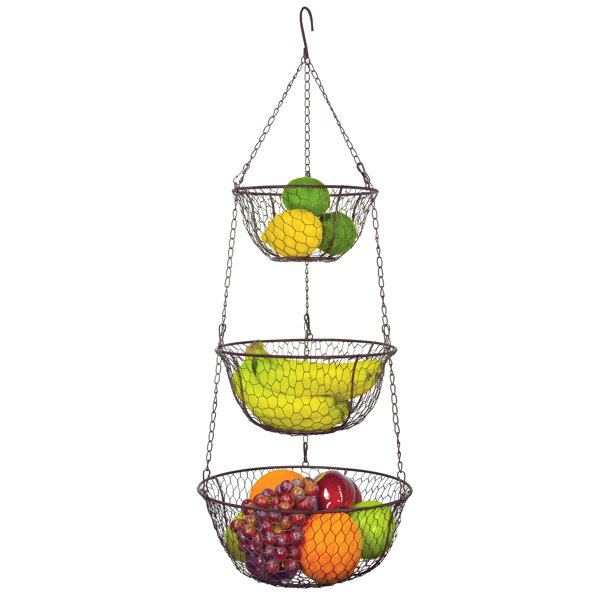 Multi-Layer Metal Wire Hanging Storage Baskets Food Storage