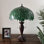 Simoson Tiffany Table Lamp Green Stained Glass Green Leaves LED Bulbs Included 16"W*16"D*24"H