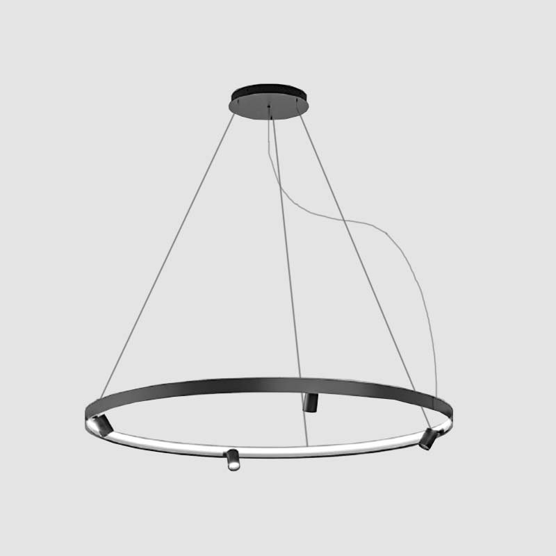 Arena Chandeliers, Black, 2.0625" H x 57.875" W x 57.875" D