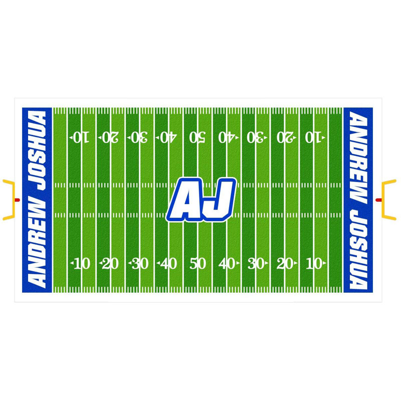 Adhésif décoratif champ de football personnalisé, 12 po x 24 po, Bleu