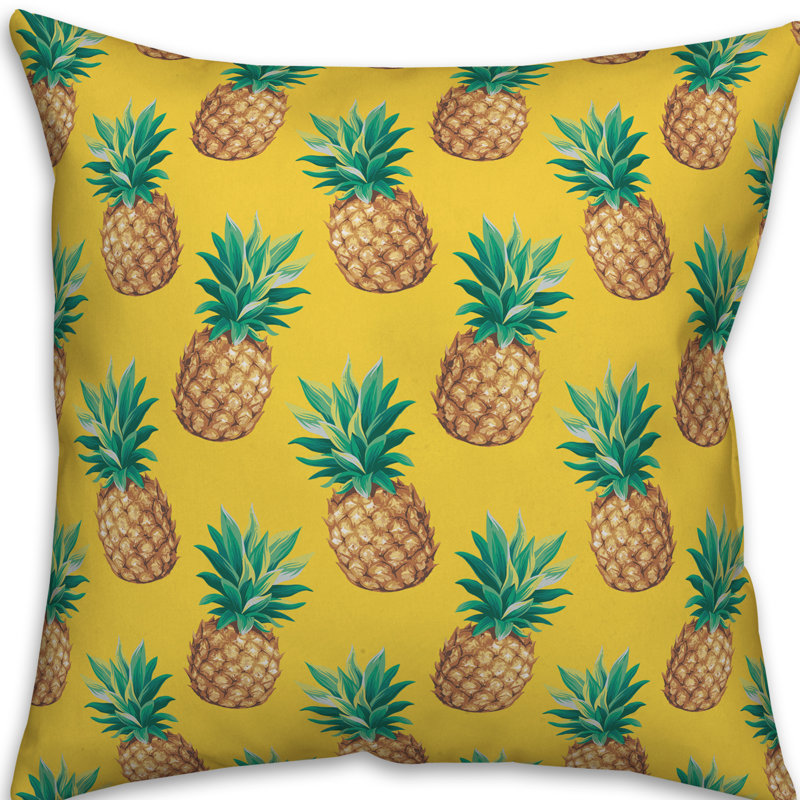 Outdoor Throw Pillow, Yellow/Brown/Green