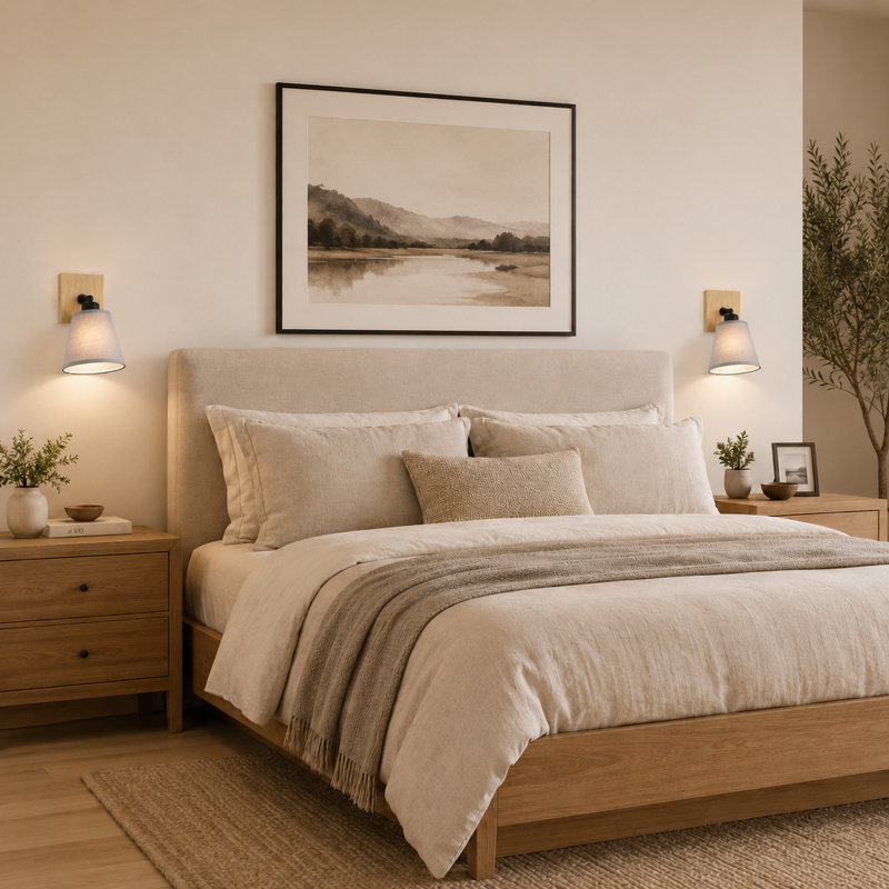 Taffney Wood Swing Arm Wall Light