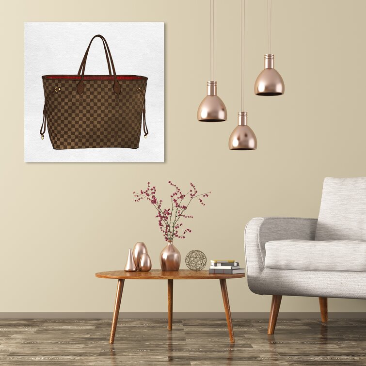 Oliver Gal 'Royal Handbag Chocolate' Fashion and Glam Wall Art Framed  Canvas Print Handbags - Brown, White