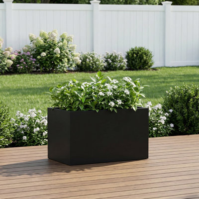 Jardinières rectangulaires en métal pour plantes d'extérieur