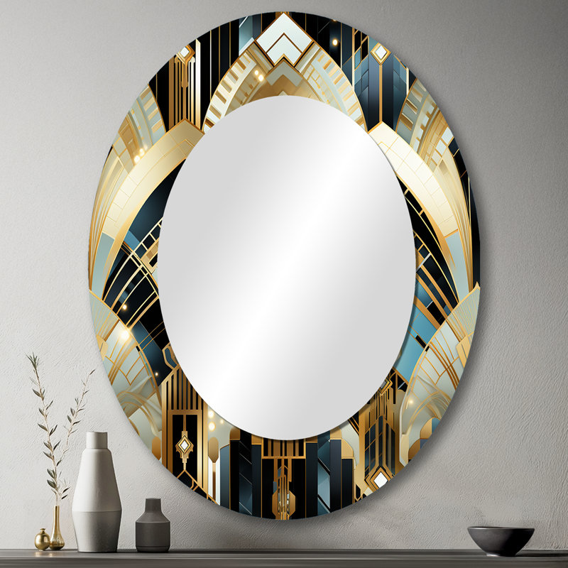 Miroir Art Déco 1970, H 43 po x l 33 po