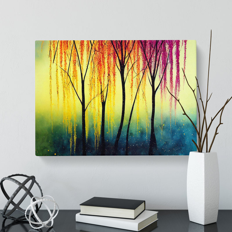 Brilliant Weeping Willow Trees - Wrapped Canvas, 40cm H x 60cm W x 3cm D