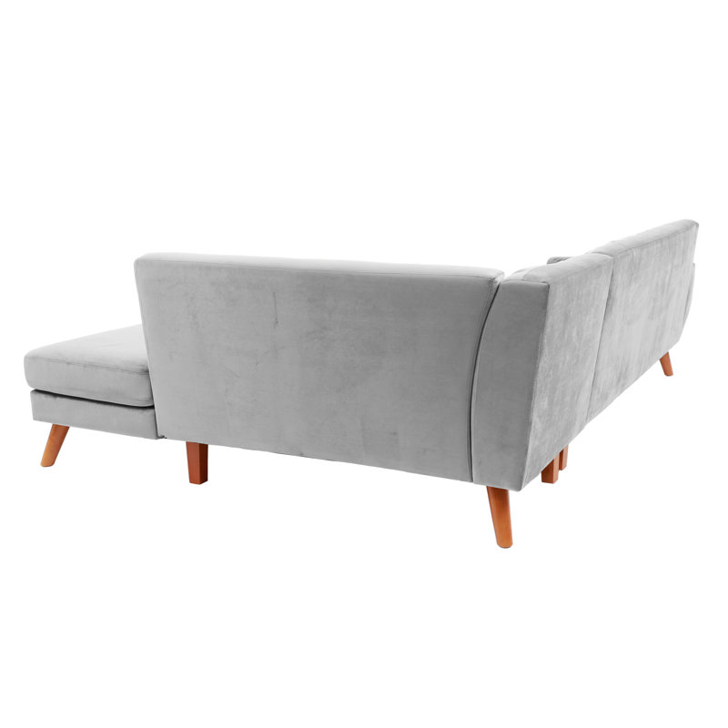 Canapé moderne modulaire en similicuir 2 pièces, Light Gray Velvet