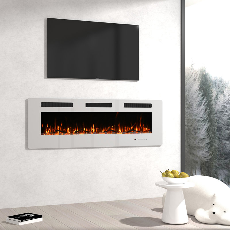 Foyer électrique Dahill, H 19,7 po x l 60 po x P 3,8 po, Gris