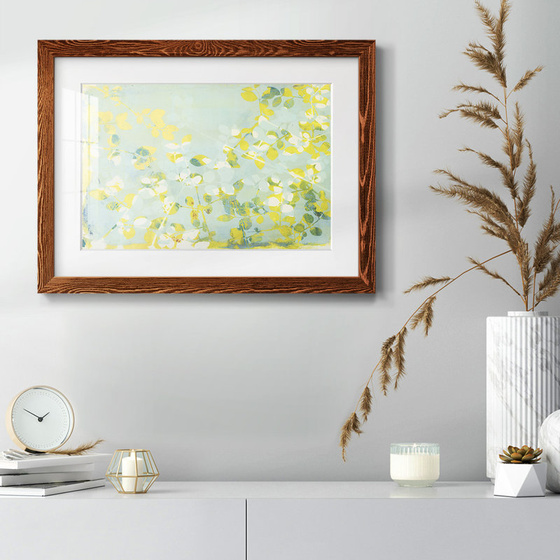 Lumière verte encadrée sur toile, Érable, H 14 po x l 20 po x P 1,5 po