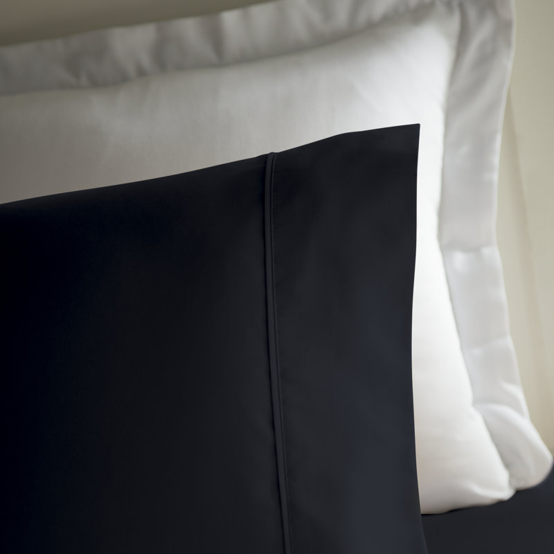 Wayfair Basics® 1800 Series Soft Microfiber Sheet Set, Full Sheet Set with 2 Pillowcases, Black