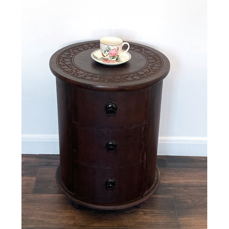Aurelie 45cm W Particle Board / Chipboard Bedside Table, Brown